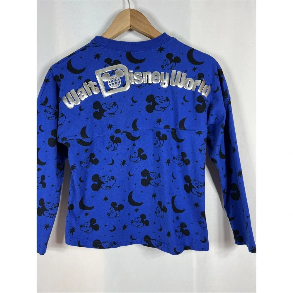 Walt Disney World Spirit Jersey Mickey Shirt Blue Moons & Stars Kids Size XL - Picture 3 of 11